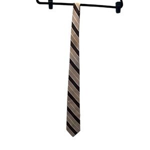 Vintage Beau Brummell Men’s Neck Tie Striped Neutral